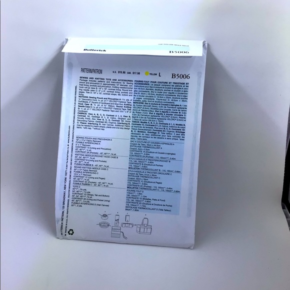 Butterick Pattern B5006: Tote & Accessories - Picture 4 of 6